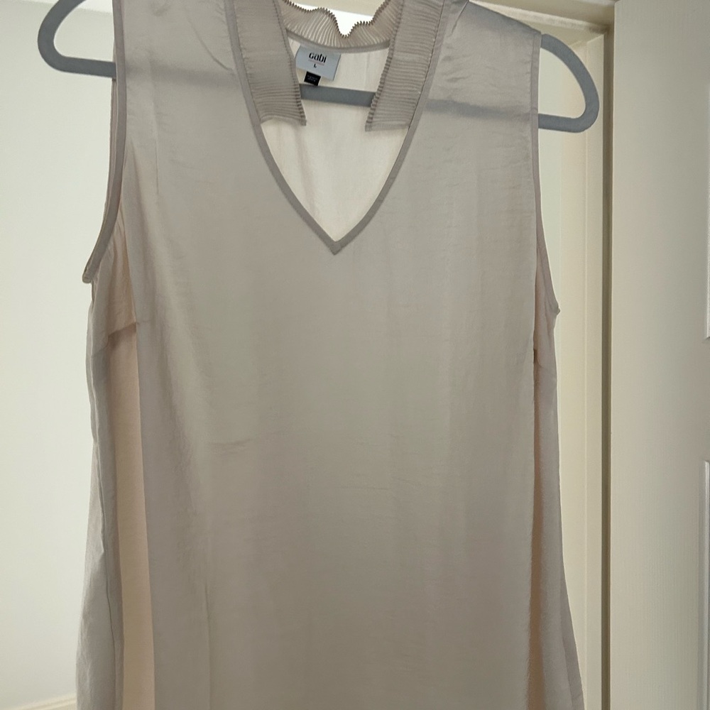 CAbi Ivory Sleeveless V-Neck Blouse